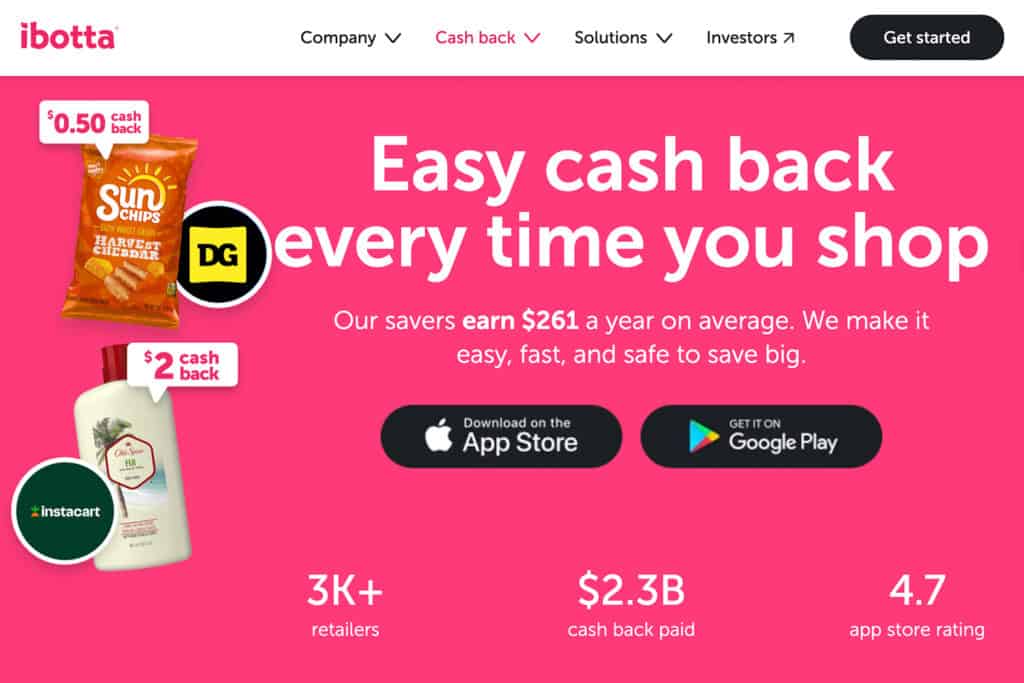 ibotta cash back app screenshot